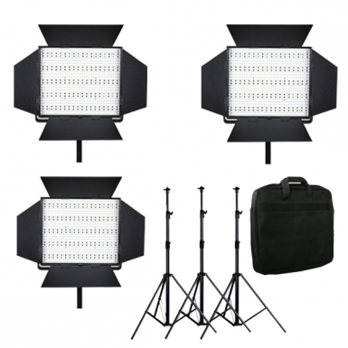 Kit 3 Luci LED Ledgo LG-900CSC II Bicolore Dimmerabili Con Alette Orientabili