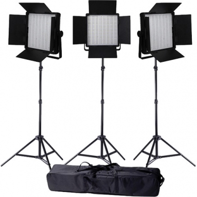 LedGo Pro series 3x LG-600SC Bi-Color LED Studioverlichting Set 