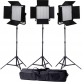 LedGo Value series 3x LG-600SC Bi-Color LED Studioverlichting Set 